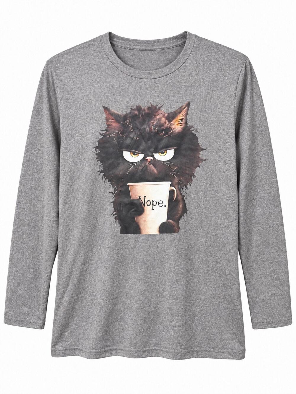 Funny Coffee Cat Graphic T Y2K Indie Quirky Animal Lover Shirt Fur Babies Rescue